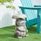 Glitzhome® 19" Frog & Lotus Faux Concrete Garden Stool
